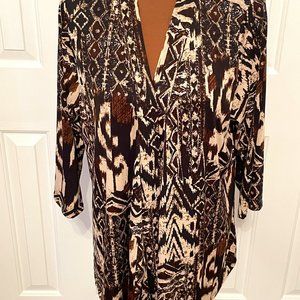 Judith 3/4 Sleeve Asymmetrical Cardigan, Size 1X